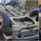 मध्य प्रदेश के देवास में भीषण हादसा, तेज रफ्तार कार सड़क पर पलटी